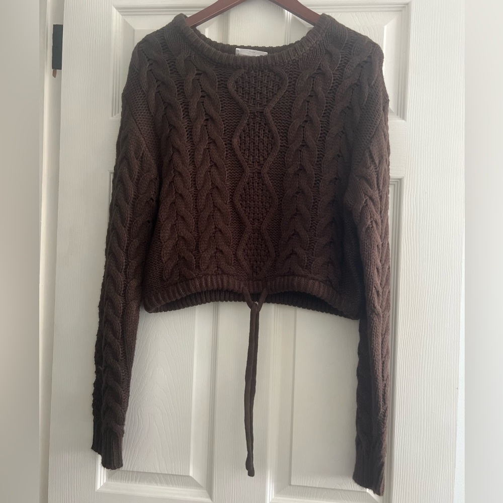 Double Zero Chocolate Cable Knit Sweater